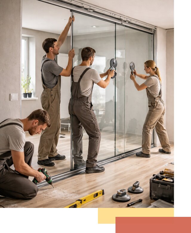 Изготовление стеклянных перегородок на заказ в Новороссийске