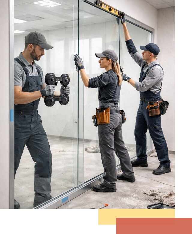 Профессиональный монтаж стеклянных перегородок в Новороссийске