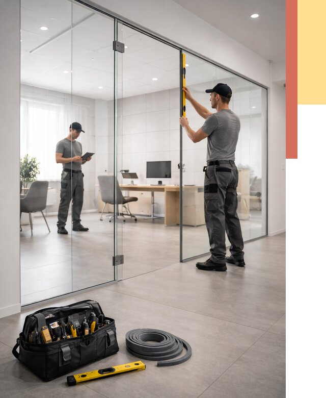 Цельностеклянные перегородки под ключ в Новороссийске от 9698 руб. — монтаж и цены | ОТДЕЛОЧНИК-Нвр