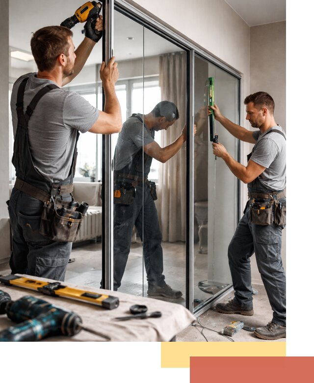 Каркасные стеклянные перегородки под ключ в Новороссийске