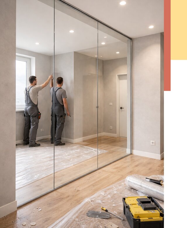 Безрамные стеклянные перегородки в Новороссийске — монтаж от 9698 руб. | ОТДЕЛОЧНИК-Нвр