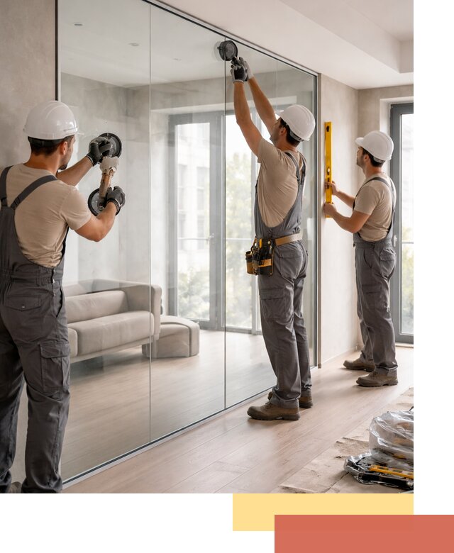 Перегородки из закаленного стекла в Новороссийске для офисов и квартир