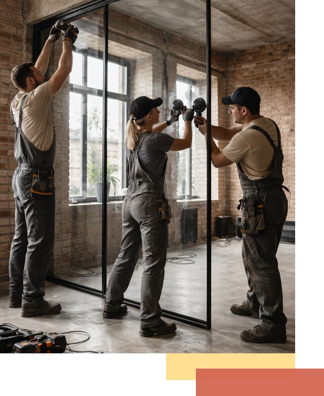 Стеклянные перегородки лофт — изготовление и монтаж в Новороссийске