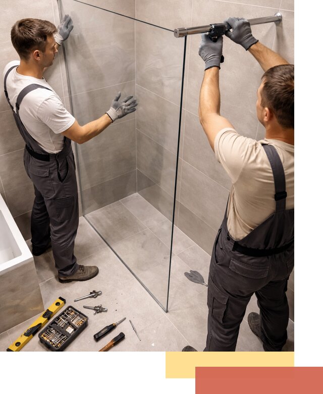 Стеклянные перегородки для душа в Новороссийске — изготовление и монтаж