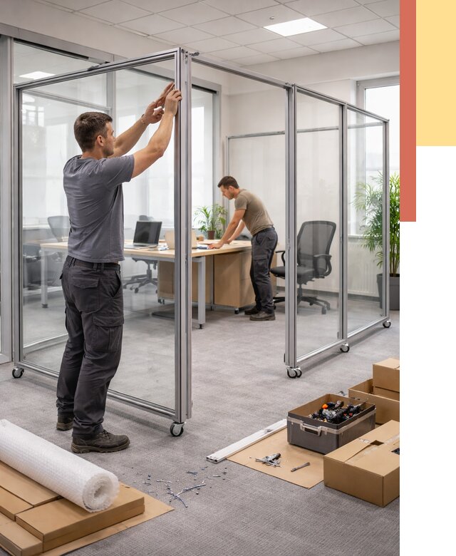 Мобильные офисные перегородки в Новороссийске от 12760 руб. — установка под ключ | ОТДЕЛОЧНИК-Нвр