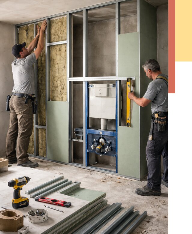 Установка сантехнических перегородок в Новороссийске от 8677 руб. | ОТДЕЛОЧНИК-Нвр