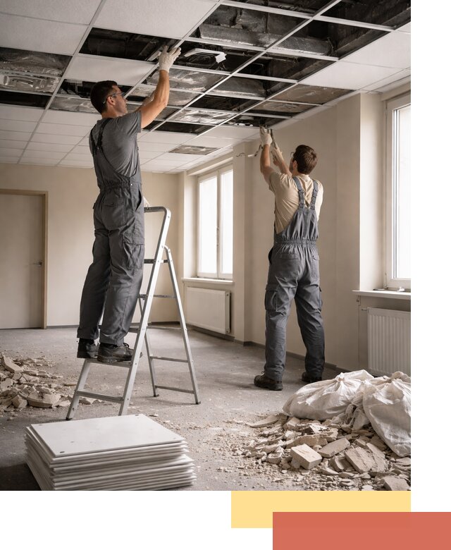 Демонтаж потолков Армстронг профессионально в Новороссийске