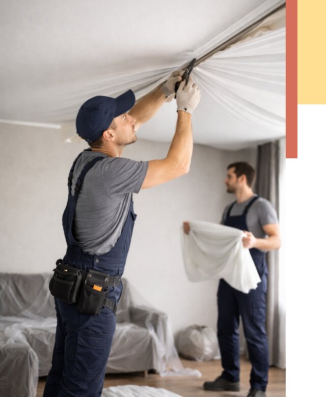 Демонтаж натяжного потолка в Новороссийске от 4594 руб. — снятие и разбор под ключ | ОТДЕЛОЧНИК-Нвр