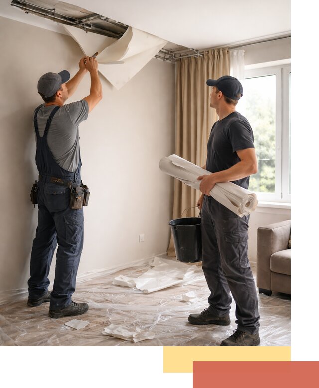 Демонтаж натяжного потолка в Новороссийске быстро и аккуратно