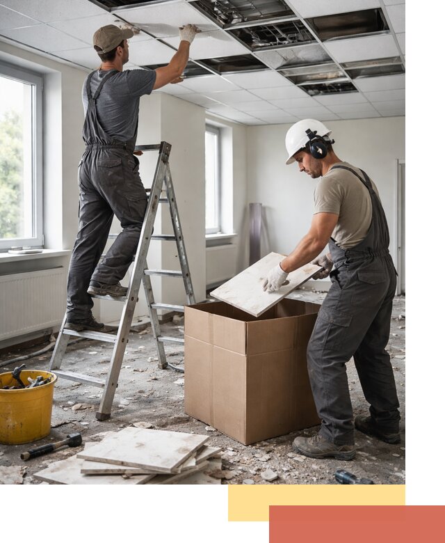 Демонтаж потолочной плитки в Новороссийске быстро и аккуратно