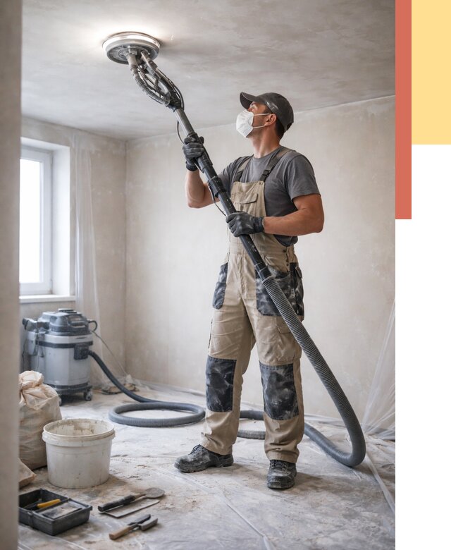 Шлифовка потолка в Новороссийске от 3573 руб. — услуги шлифования потолка | ОТДЕЛОЧНИК-Нвр