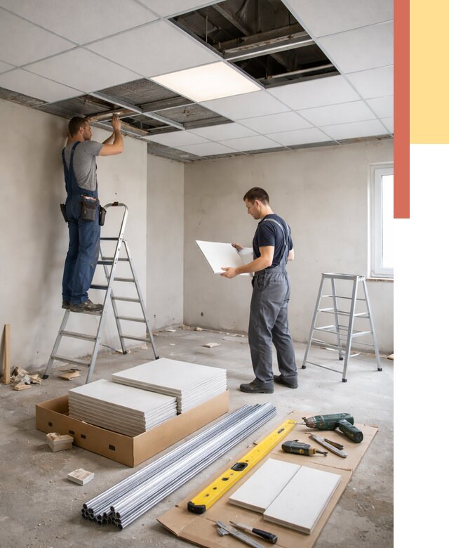 Монтаж потолка армстронг в Новороссийске от 4594 руб/м2 — быстрая установка под ключ | ОТДЕЛОЧНИК-Нвр