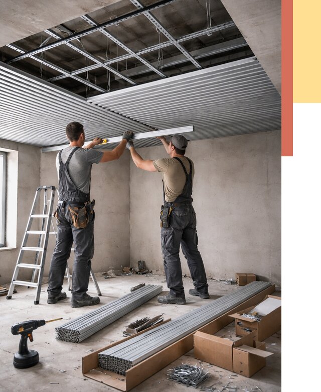 Монтаж реечного потолка в Новороссийске от 4594 руб. под ключ | ОТДЕЛОЧНИК-Нвр