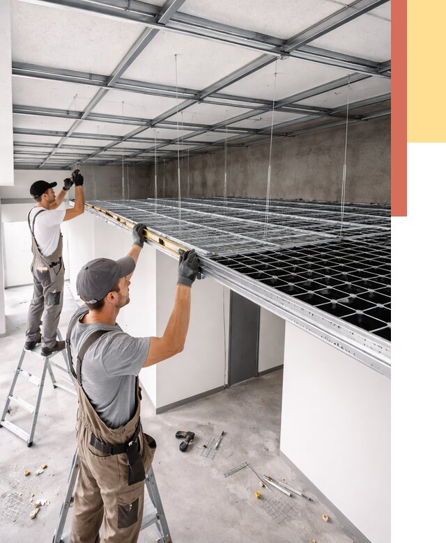 Монтаж потолка грильято в Новороссийске от 459 руб./м² — быстрая сборка под ключ | ОТДЕЛОЧНИК-Нвр