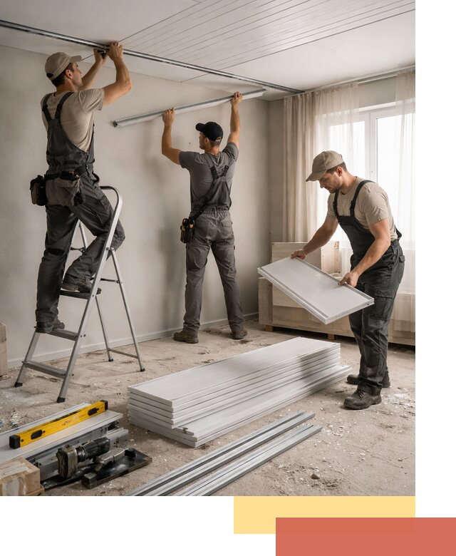 Монтаж потолка из ПВХ панелей в Новороссийске оперативно и качественно