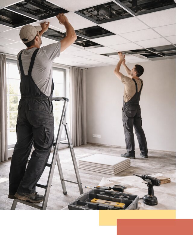 Замена плит подвесного потолка в Новороссийске быстро и качественно