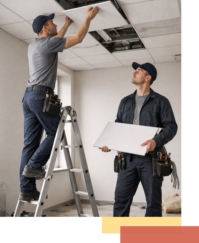 Обслуживание подвесного потолка в Новороссийске — ремонт и чистка