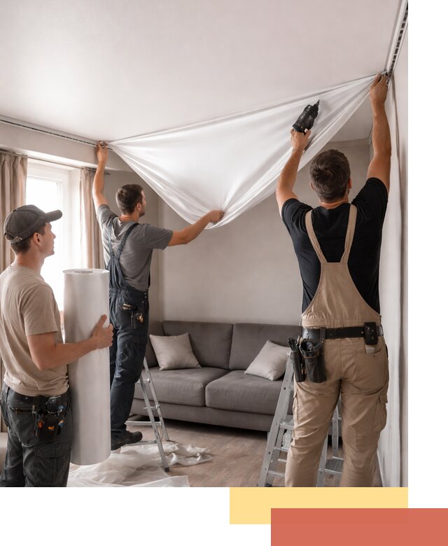 Монтаж сатинового натяжного потолка в Новороссийске качественно и быстро