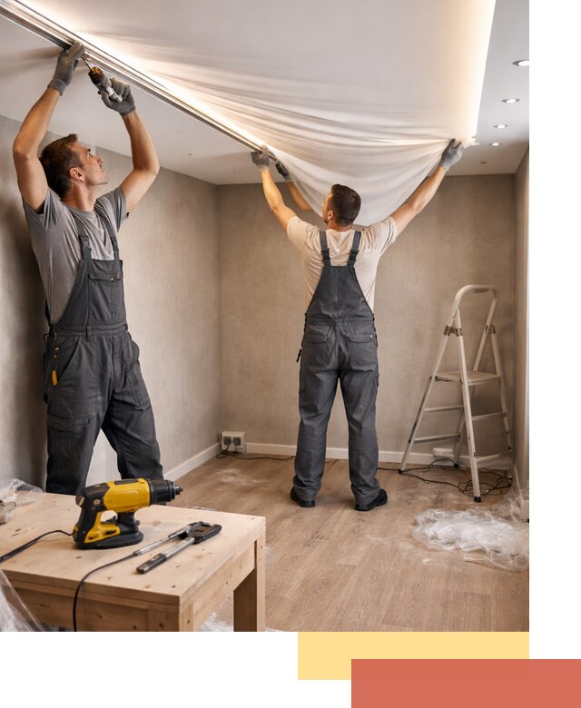 Монтаж натяжного потолка с подсветкой в Новороссийске цена и сроки