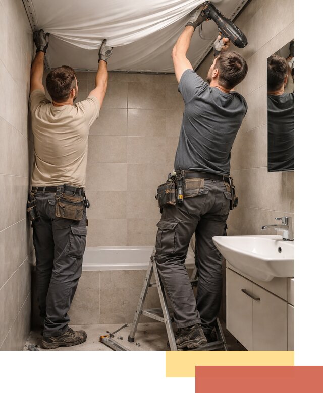 Монтаж натяжного потолка в ванной в Новороссийске быстро и качественно