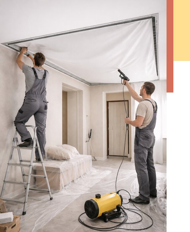 Монтаж натяжного потолка в прихожей в Новороссийске от 2705 руб. под ключ | ОТДЕЛОЧНИК-Нвр