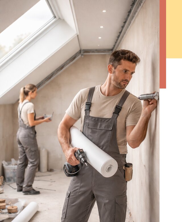 Монтаж натяжного потолка на мансарде в Новороссийске от 3573 руб. | ОТДЕЛОЧНИК-Нвр