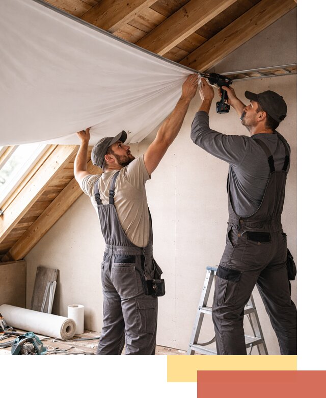 Монтаж натяжного потолка в мансарде в Новороссийске