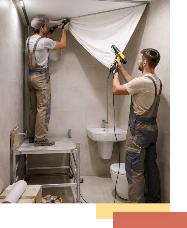 Монтаж натяжного потолка в санузле в Новороссийске