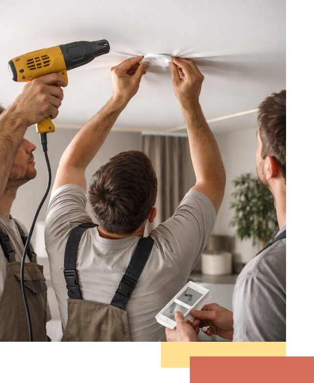 Ремонт прокола полотна натяжного потолка в Новороссийске