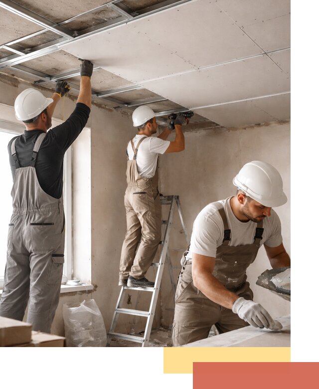 Одноуровневый потолок из гипсокартона в Новороссийске — монтаж и отделка