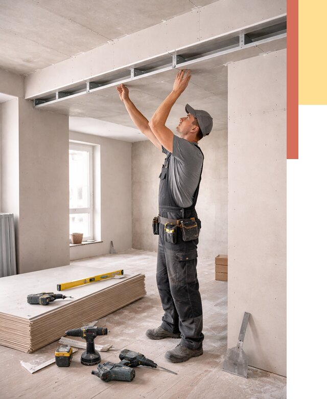 Потолок из гипсокартона с нишей в Новороссийске от 1276 руб. под ключ | ОТДЕЛОЧНИК-Нвр