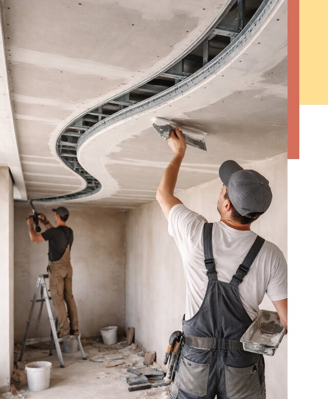 Криволинейный потолок из гипсокартона в Новороссийске от 2144 руб./м2 | ОТДЕЛОЧНИК-Нвр