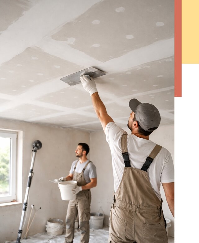 Шпаклевка потолка из гипсокартона в Новороссийске от 3267 руб./м2 — услуги под ключ | ОТДЕЛОЧНИК-Нвр