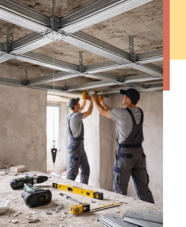 Монтаж каркаса потолка из профиля в Новороссийске от 4594 руб. — услуги ОТДЕЛОЧНИК-Нвр