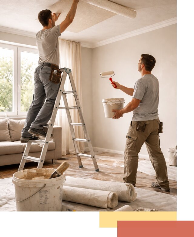 Поклейка обоев на потолок в Новороссийске — качественно и быстро