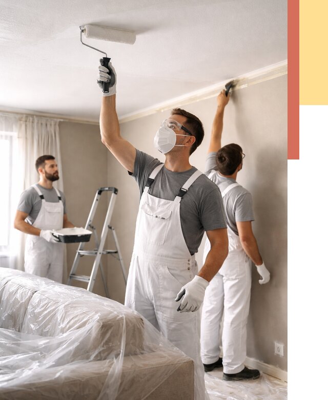 Покраска потолка водоэмельсионной краской в Новороссийске от 2246 руб/м² — услуги под ключ | ОТДЕЛОЧНИК-Нвр