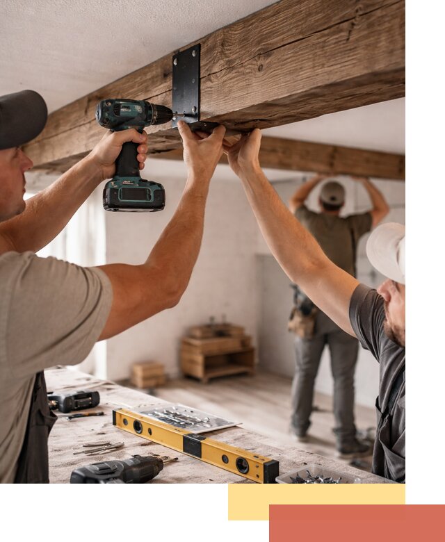 Монтаж декоративных потолочных балок в Новороссийске