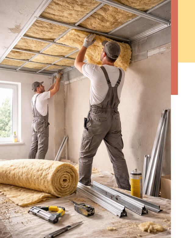 Утепление потолка в Новороссийске от 7350 руб/м2 — недорого, быстро, под ключ | ОТДЕЛОЧНИК-Нвр