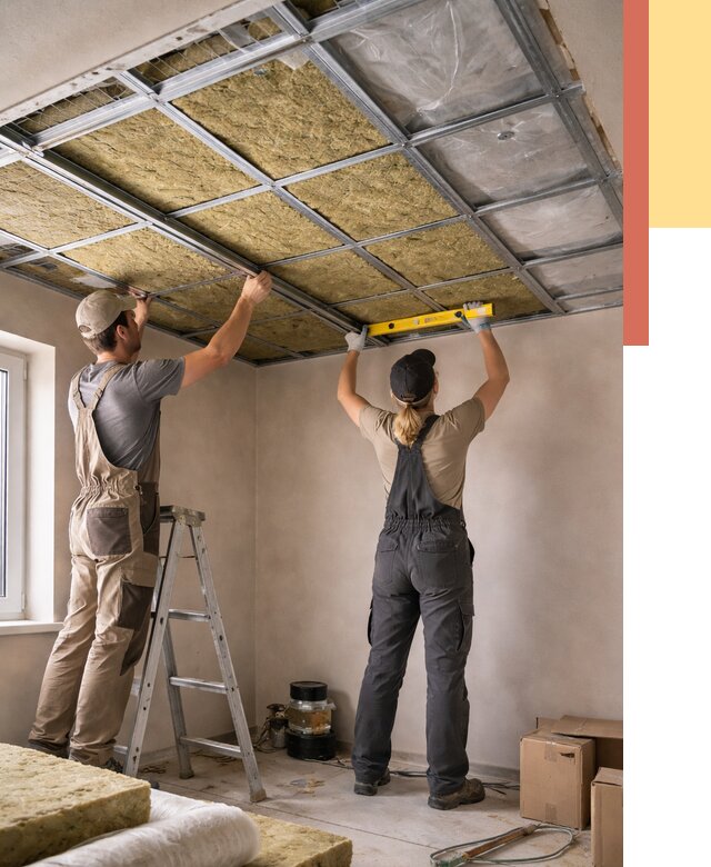 Шумоизоляция потолка в Новороссийске от 1276 руб. под ключ — услуги ОТДЕЛОЧНИК-Нвр