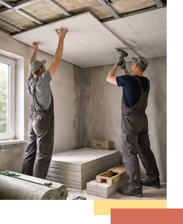 Шумоизоляция потолка панелями ЗИПС в Новороссийске